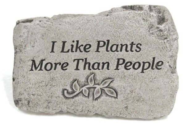 I Like Plants More Than People Stone with Saying Written on Top